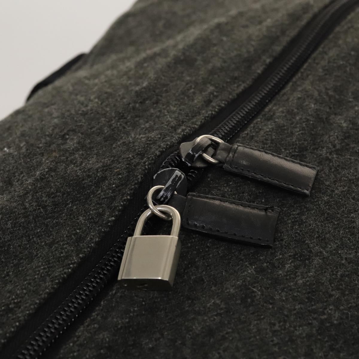 PRADA Boston Bag Wool 2way Gray Auth bs25464