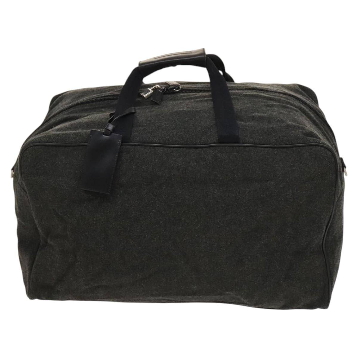 PRADA Boston Bag Wool 2way Gray Auth bs25464