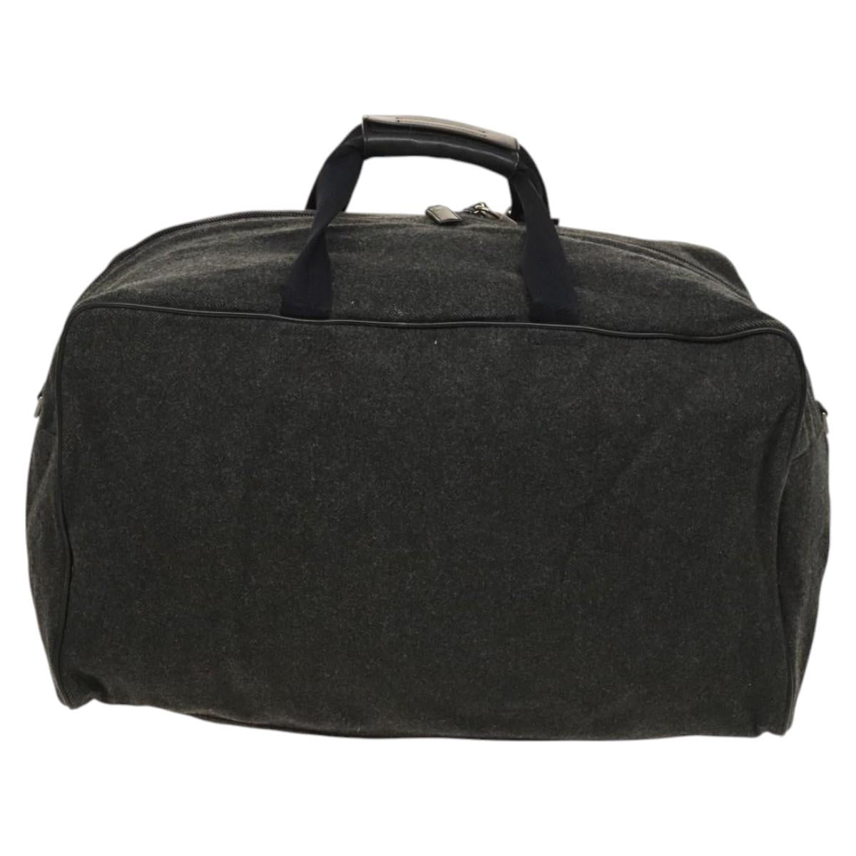 PRADA Boston Bag Wool 2way Gray Auth bs25464