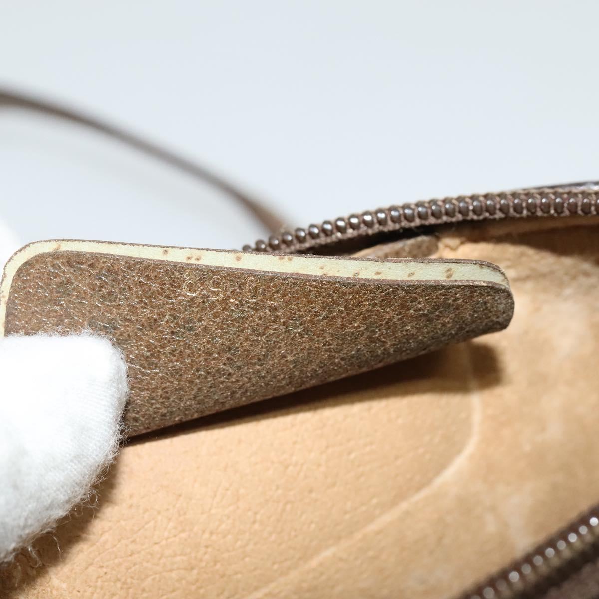 GUCCI GG Supreme Web Sherry Line Bag PVC Beige Gold 89 02 018 Auth bs25483