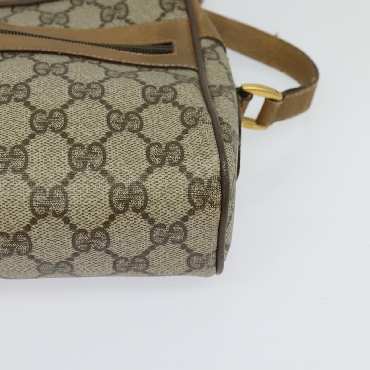 GUCCI GG Supreme Web Sherry Line Bag PVC Beige Gold 68 02 004 Auth bs25484