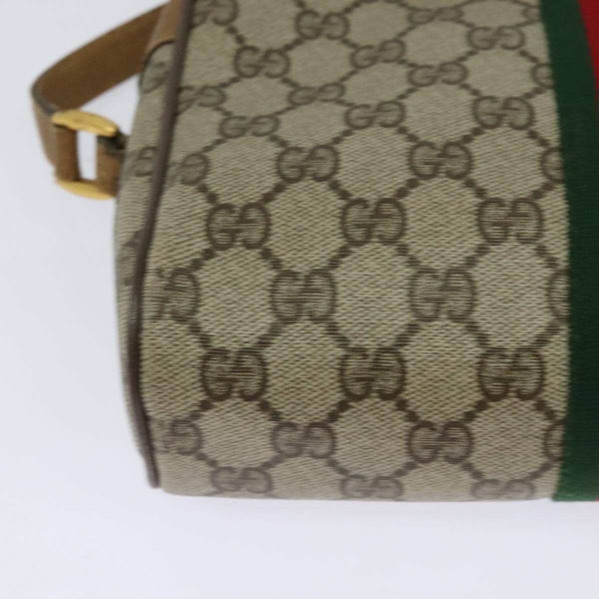 GUCCI GG Supreme Web Sherry Line Bag PVC Beige Gold 68 02 004 Auth bs25484