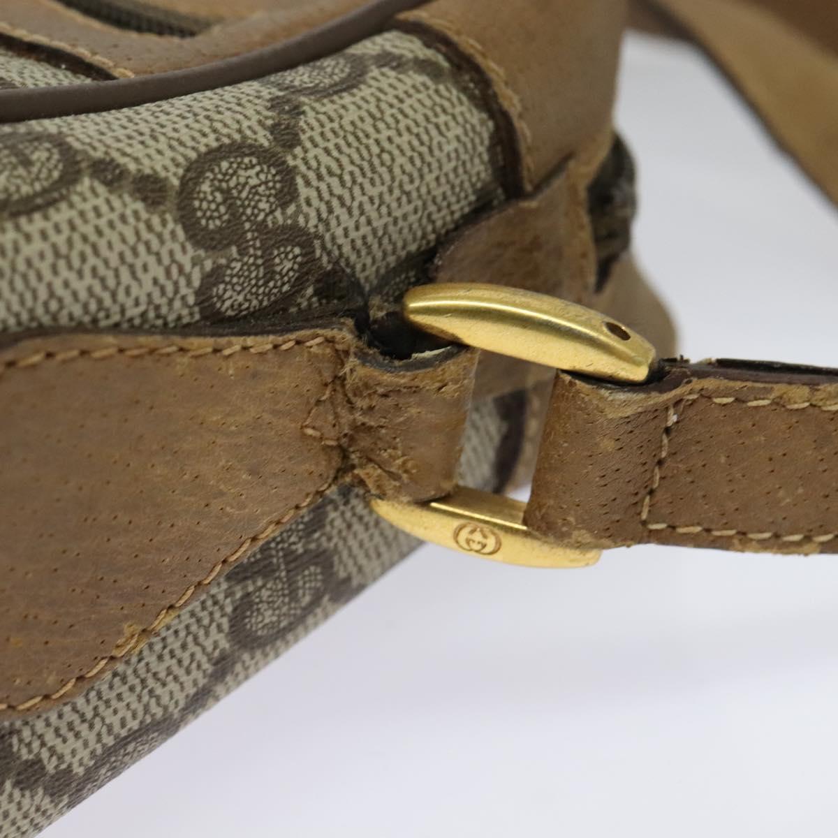 GUCCI GG Supreme Web Sherry Line Bag PVC Beige Gold 68 02 004 Auth bs25484