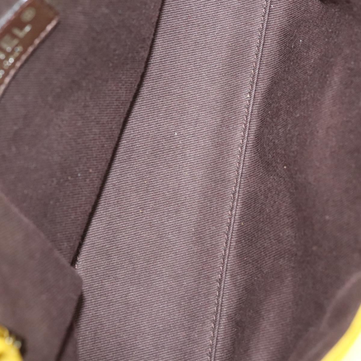 CHANEL Matelasse 2.55 Shoulder Bag Lamb Skin Yellow Silver CC Auth bs25489