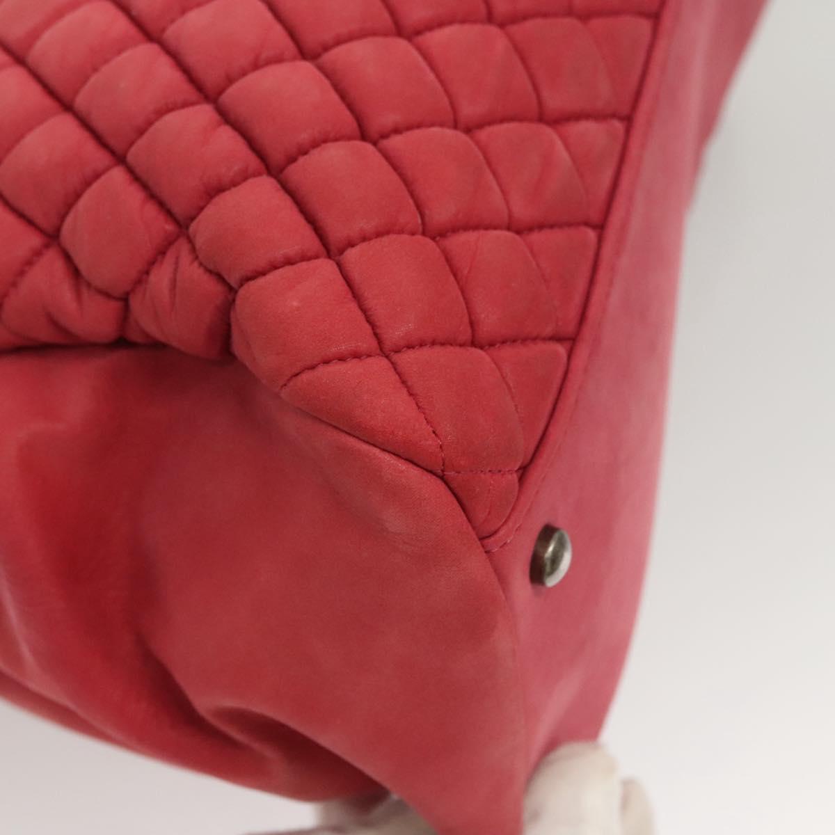 CHANEL Matelasse Chain Shoulder Bag Lamb Skin Pink Silver CC Auth bs25492