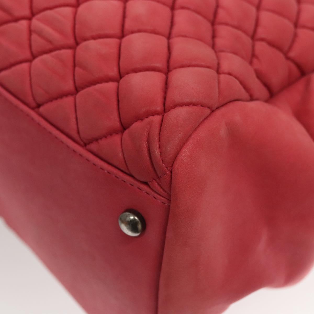 CHANEL Matelasse Chain Shoulder Bag Lamb Skin Pink Silver CC Auth bs25492