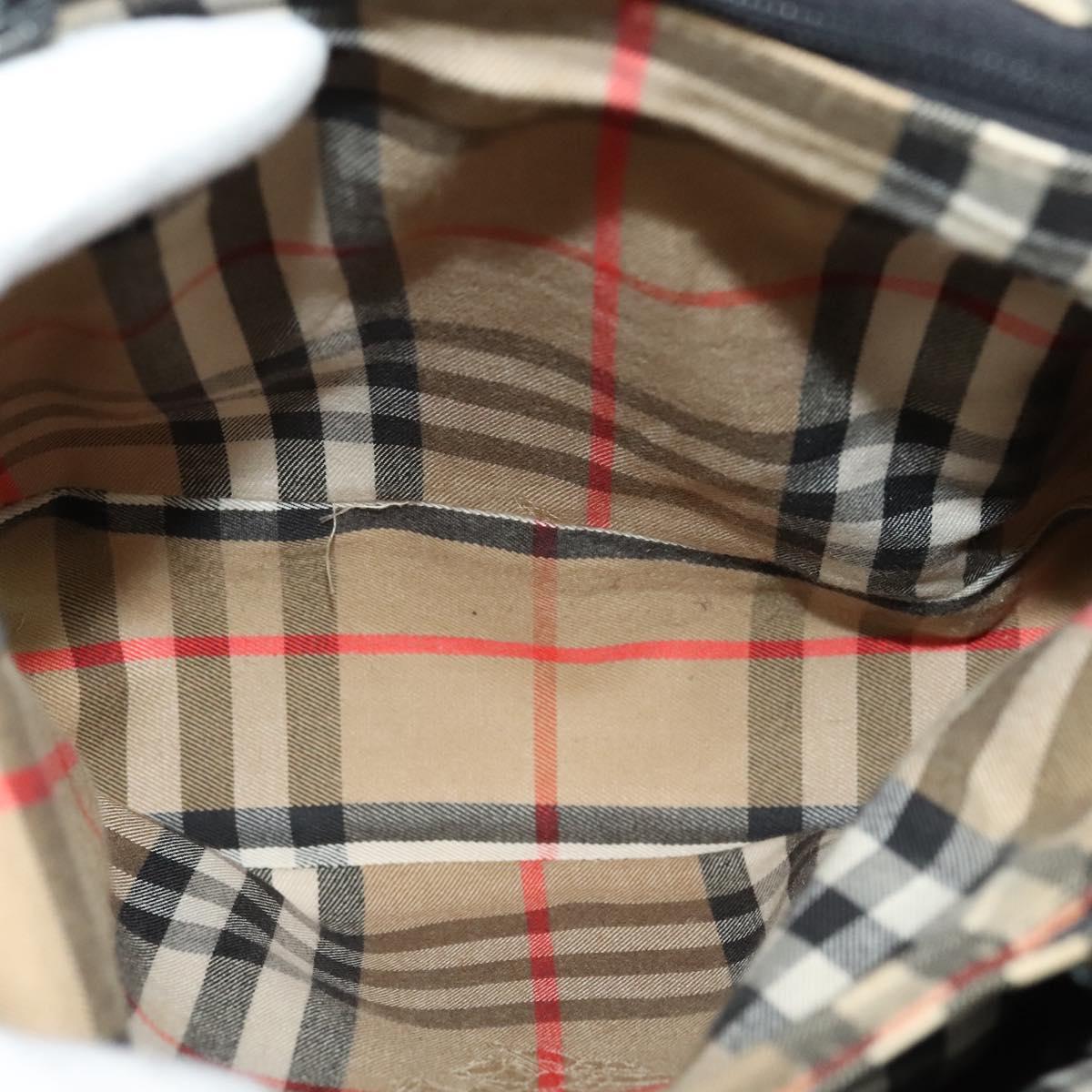 Burberrys Shoulder Bag Leather Black Gold Auth bs25497