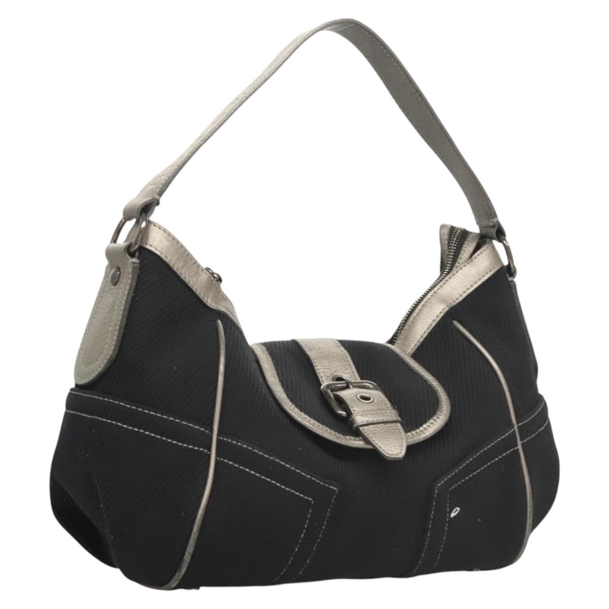 BURBERRY Blue Label Shoulder Bag Canvas Navy Auth bs25498