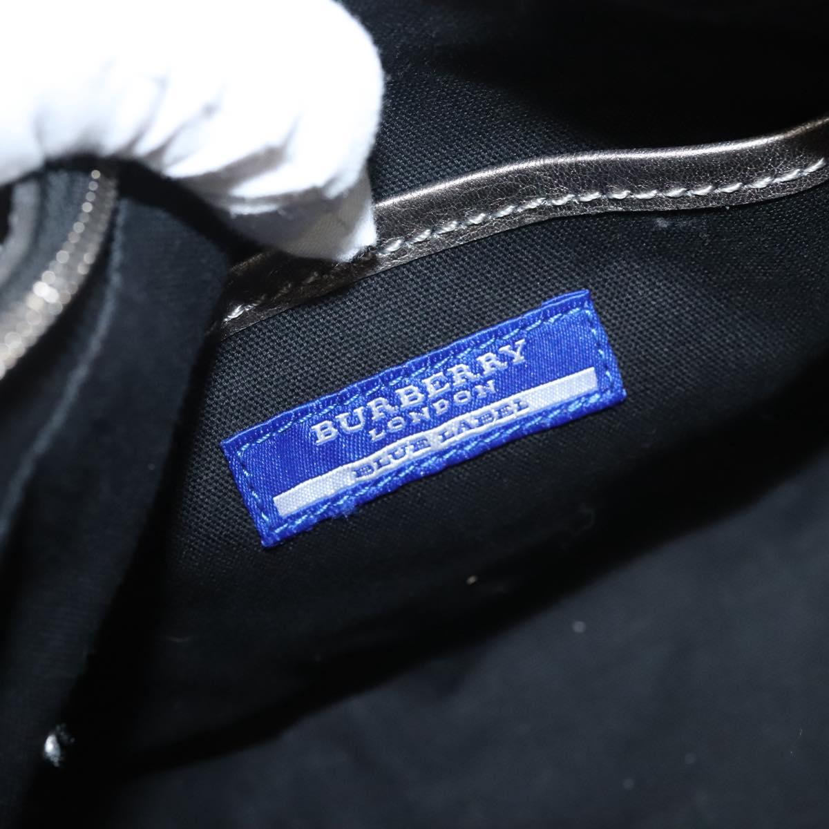 BURBERRY Blue Label Shoulder Bag Canvas Navy Auth bs25498