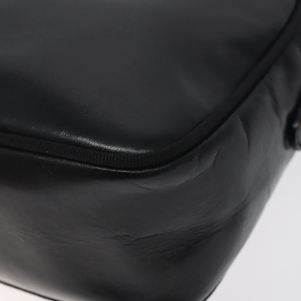 Salvatore Ferragamo Vala Shoulder Bag Leather Black Gold Auth bs25514