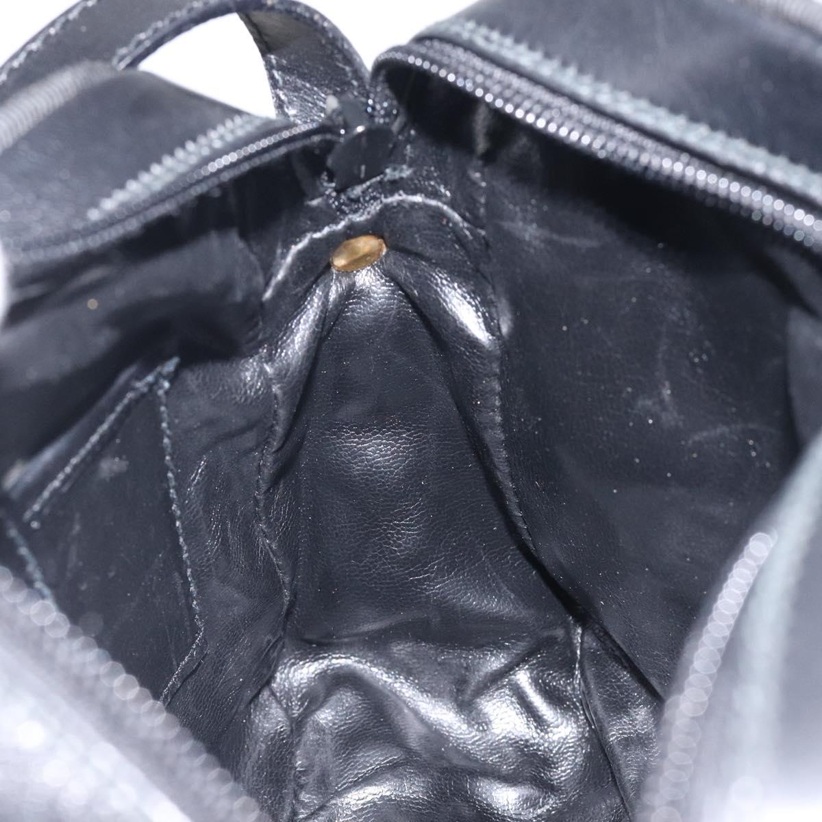 Salvatore Ferragamo Vala Shoulder Bag Leather Black Gold Auth bs25514