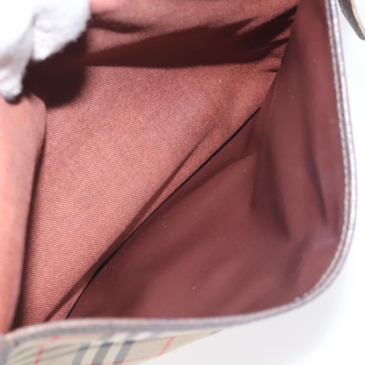 Burberrys Nova Check Clutch Bag Canvas Beige Auth bs25520