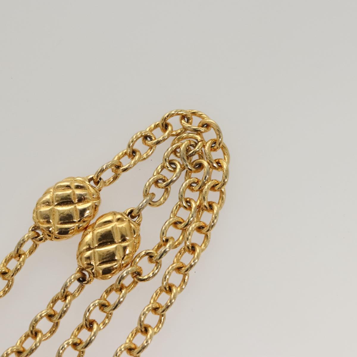 CHANEL Chain Belt metal Gold CC Auth bs25545