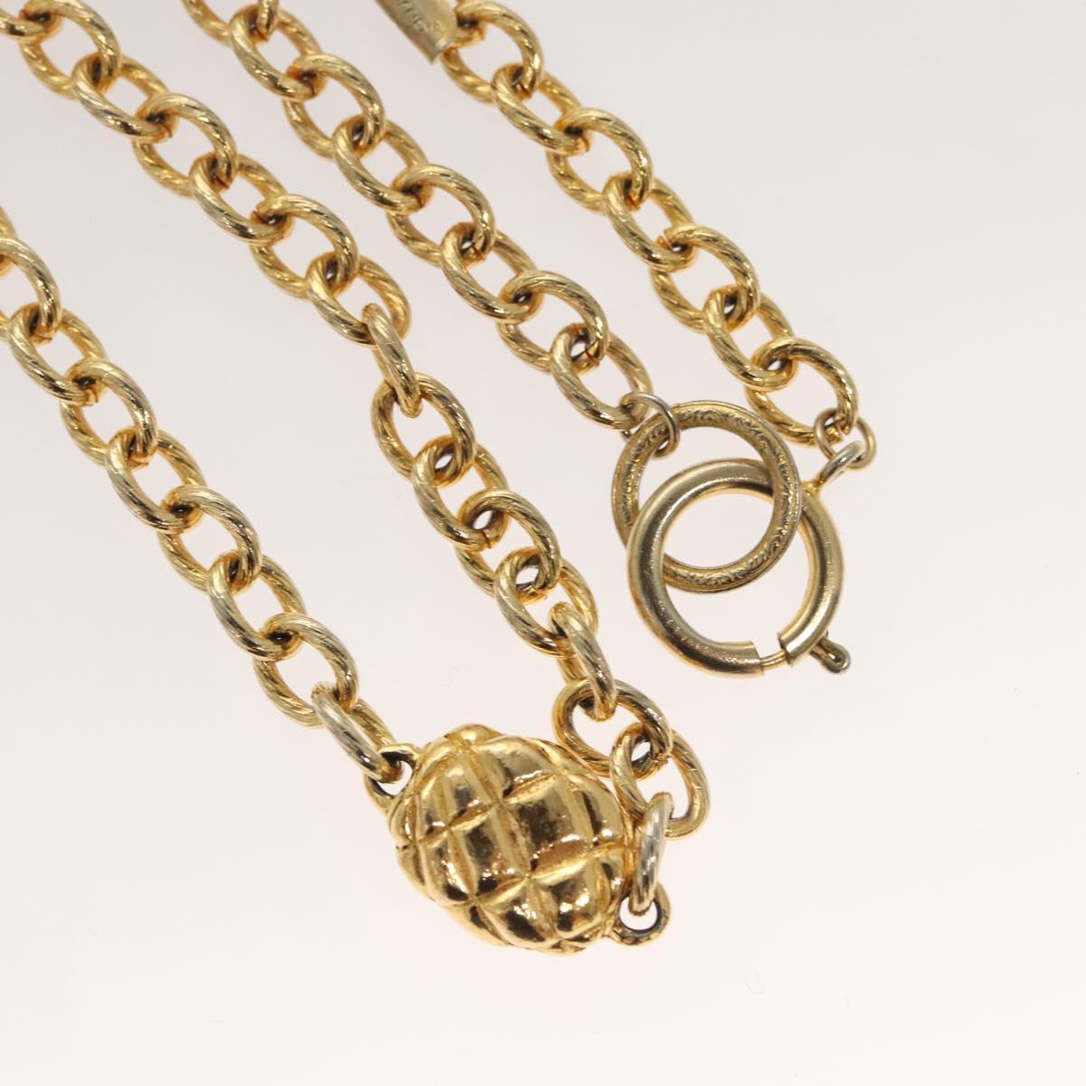 CHANEL Chain Belt metal Gold CC Auth bs25545