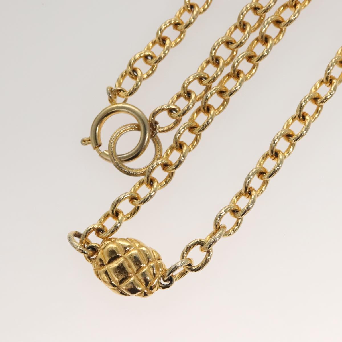 CHANEL Chain Belt metal Gold CC Auth bs25545