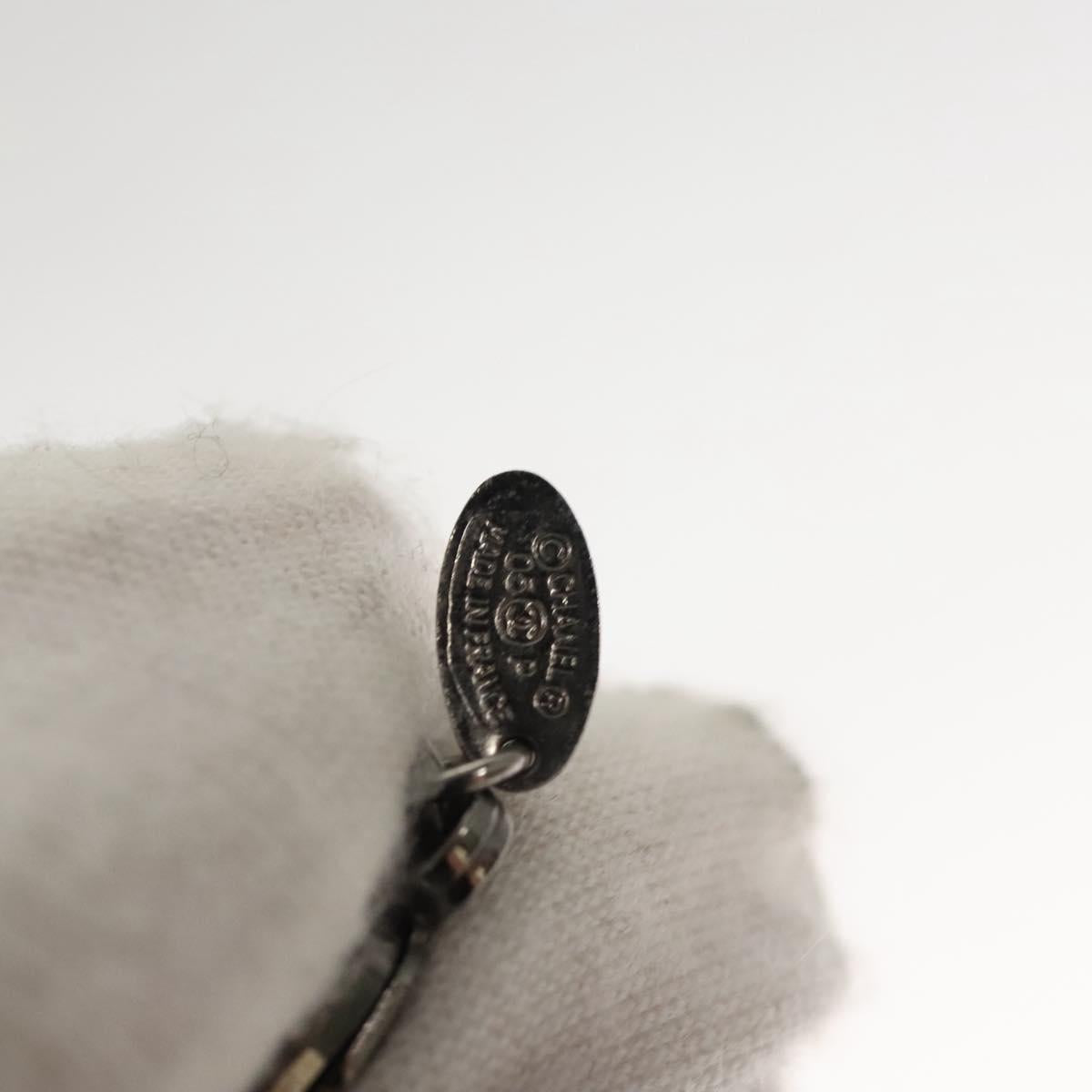 CHANEL Pearl Necklace metal White CC Auth bs25548