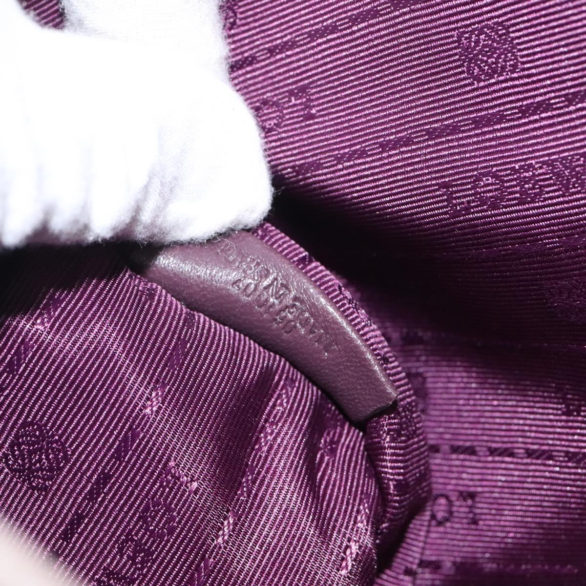 LOEWE Anagram Hand Bag Leather Gray Silver Auth bs25553