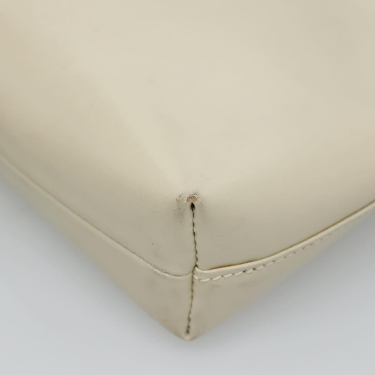 LOEWE Pouch Leather White Auth bs25555