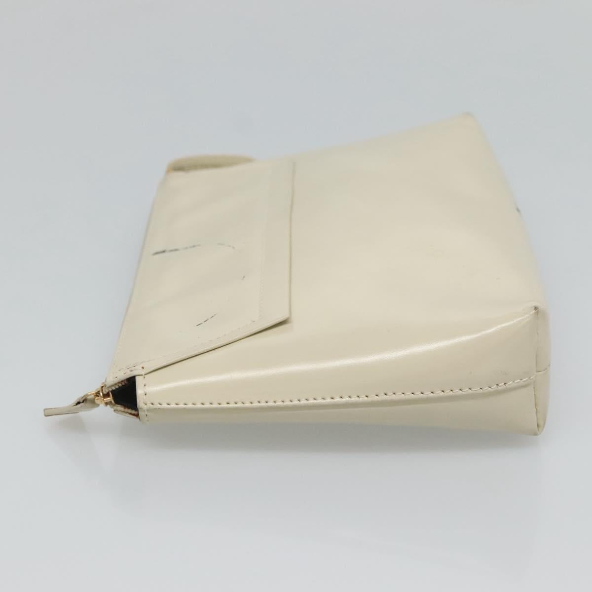 LOEWE Pouch Leather White Auth bs25555
