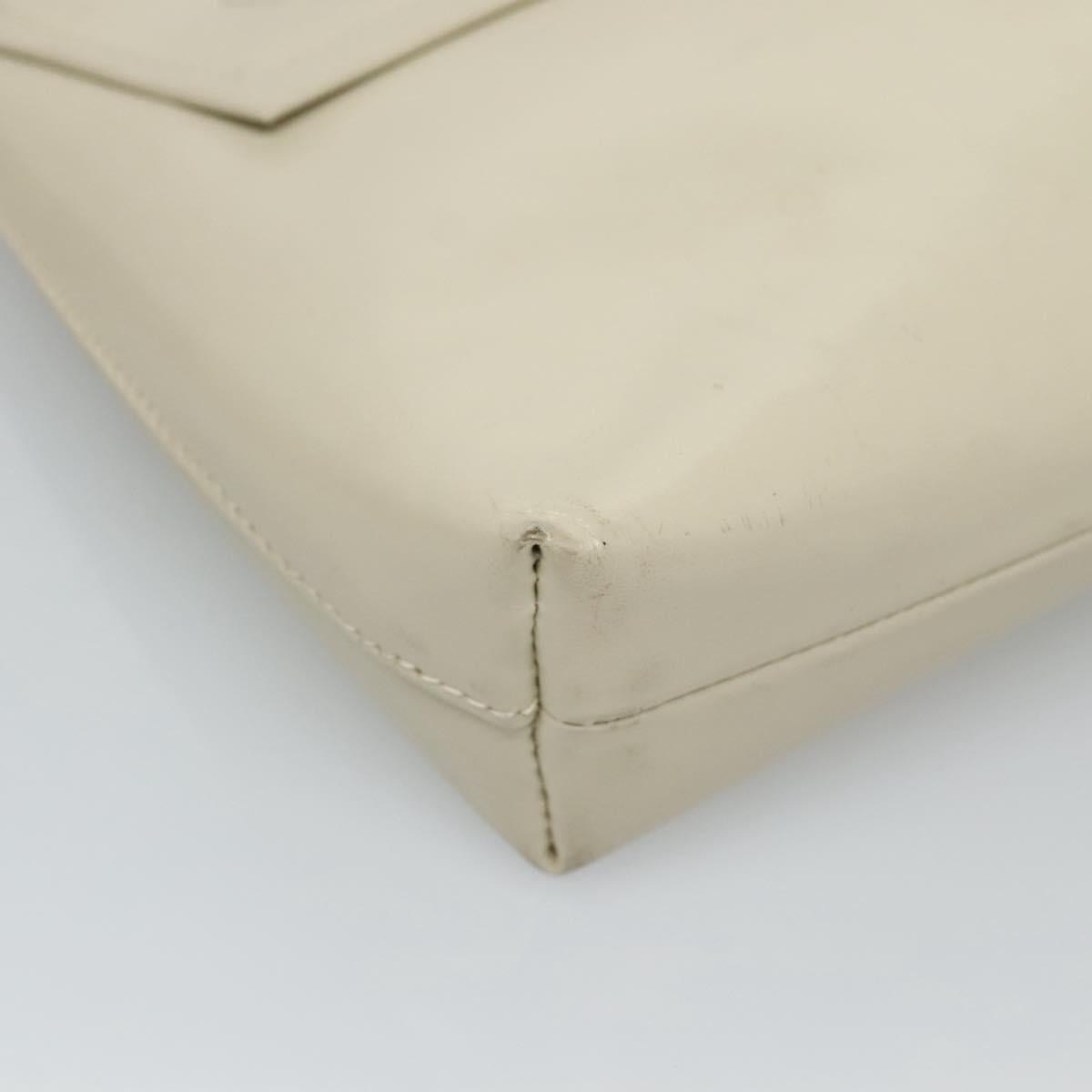 LOEWE Pouch Leather White Auth bs25555