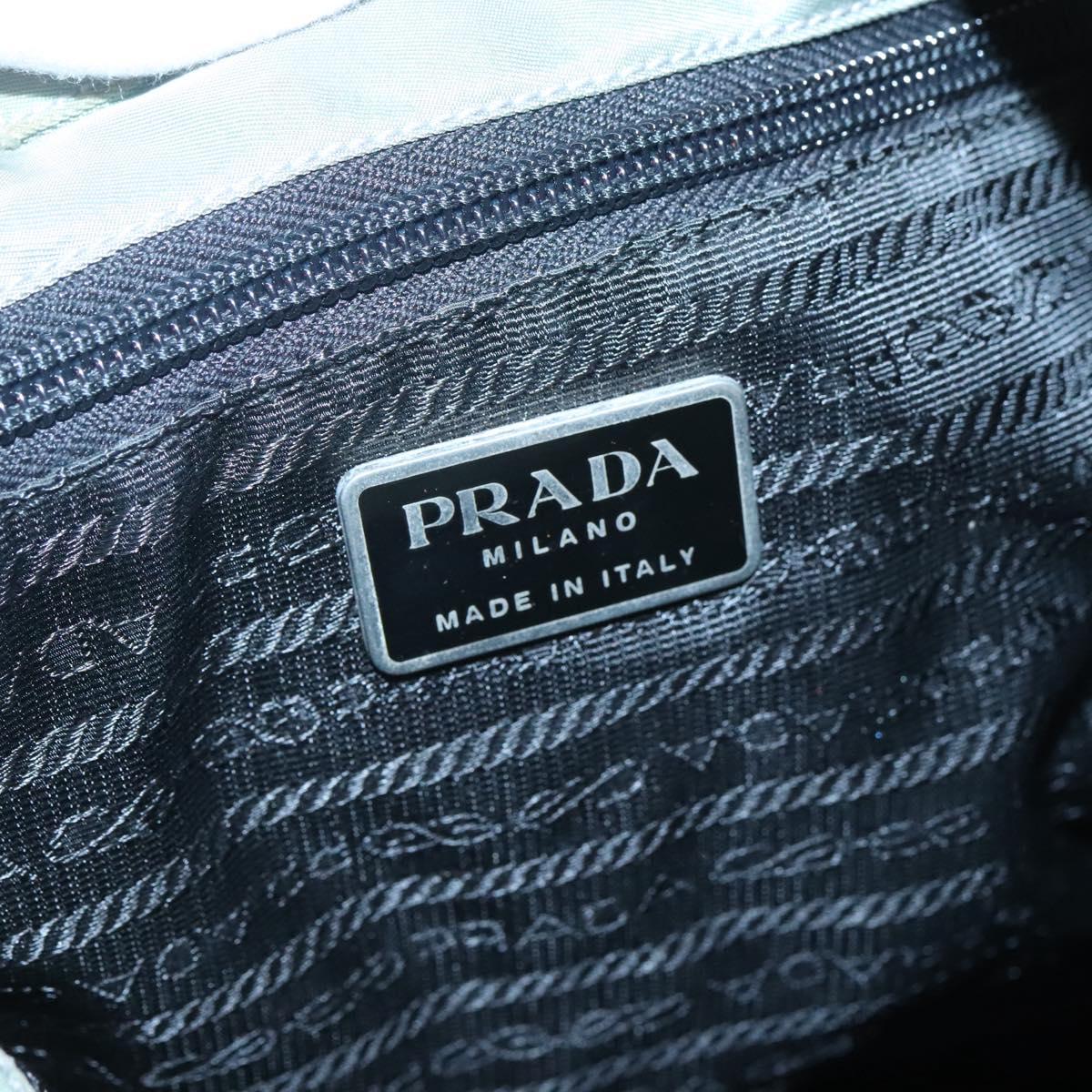 PRADA Shoulder Bag Nylon Plastic Gray Clear Auth bs25567