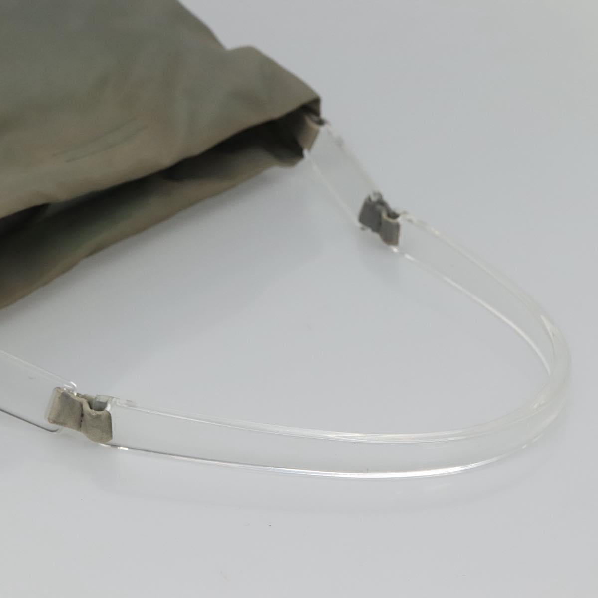 PRADA Shoulder Bag Nylon Plastic Gray Clear Auth bs25567