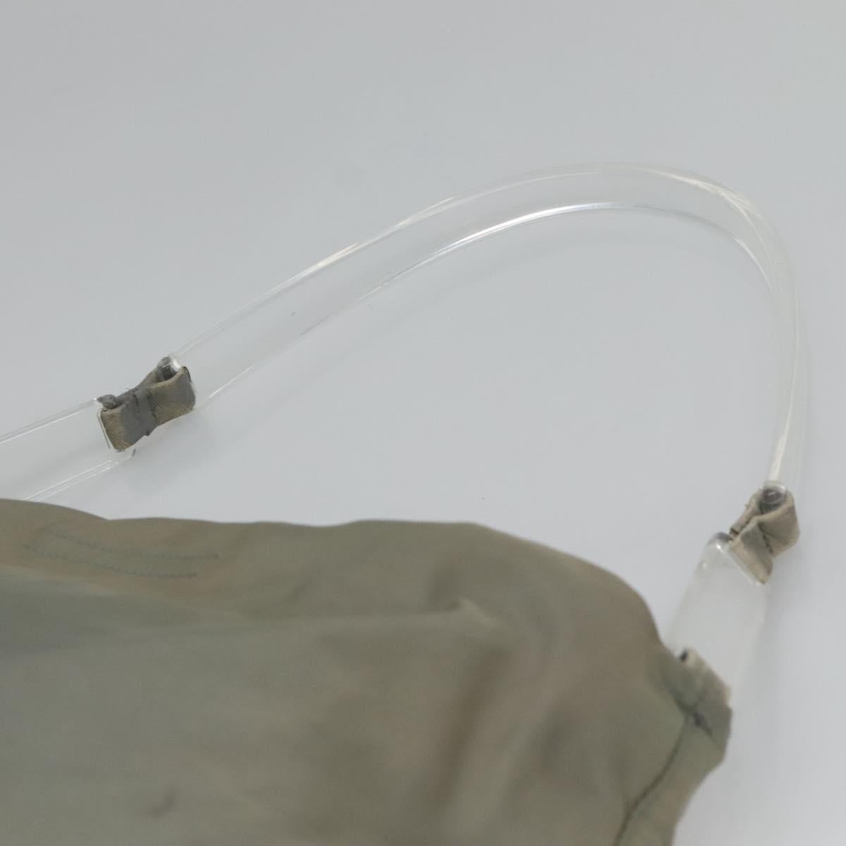 PRADA Shoulder Bag Nylon Plastic Gray Clear Auth bs25567