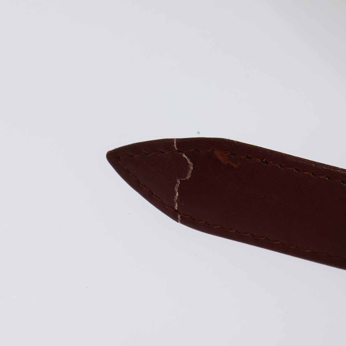 CARTIER Must Line Shoulder Bag Leather Bordeaux Gold Auth bs25581