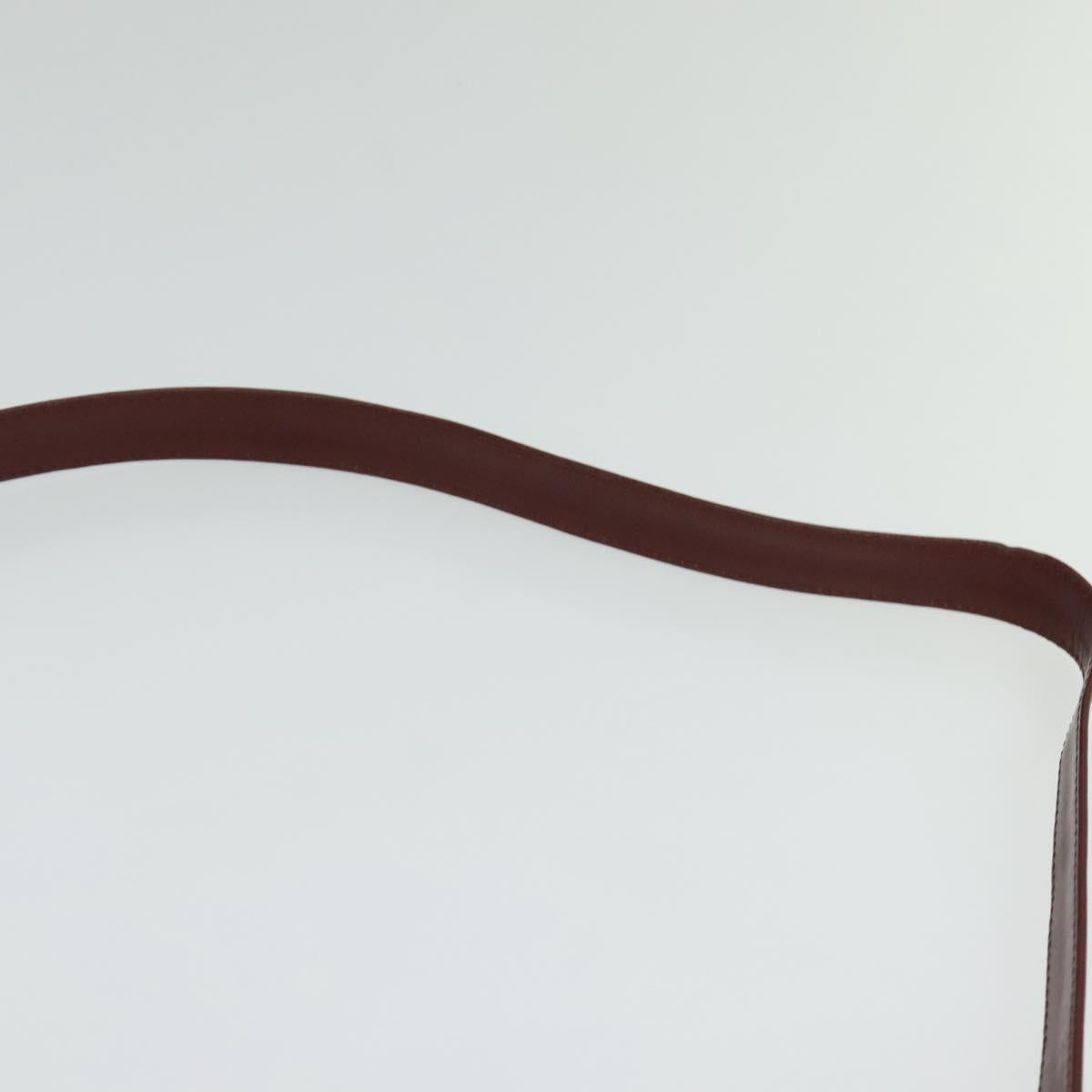 CARTIER Must Line Shoulder Bag Leather Bordeaux Gold Auth bs25581