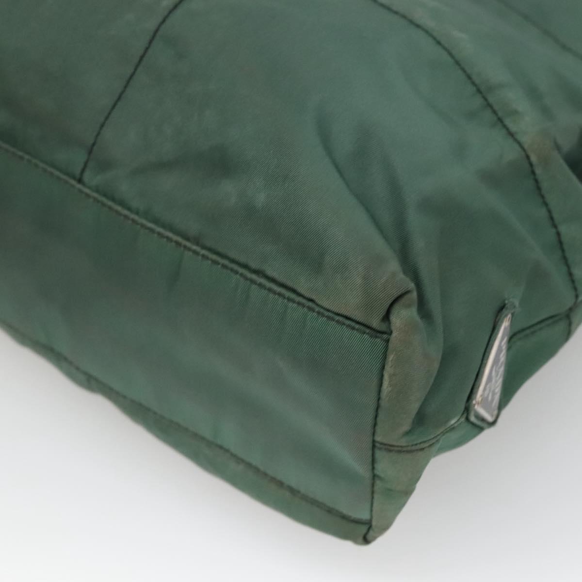 PRADA Shoulder Bag Nylon Green Silver Auth bs25592