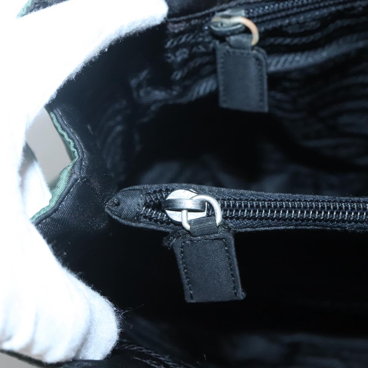 PRADA Shoulder Bag Nylon Green Silver Auth bs25592