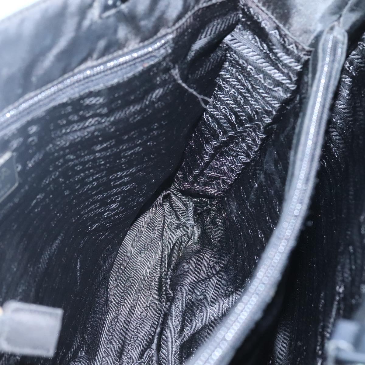 PRADA Shoulder Bag Nylon Green Silver Auth bs25592