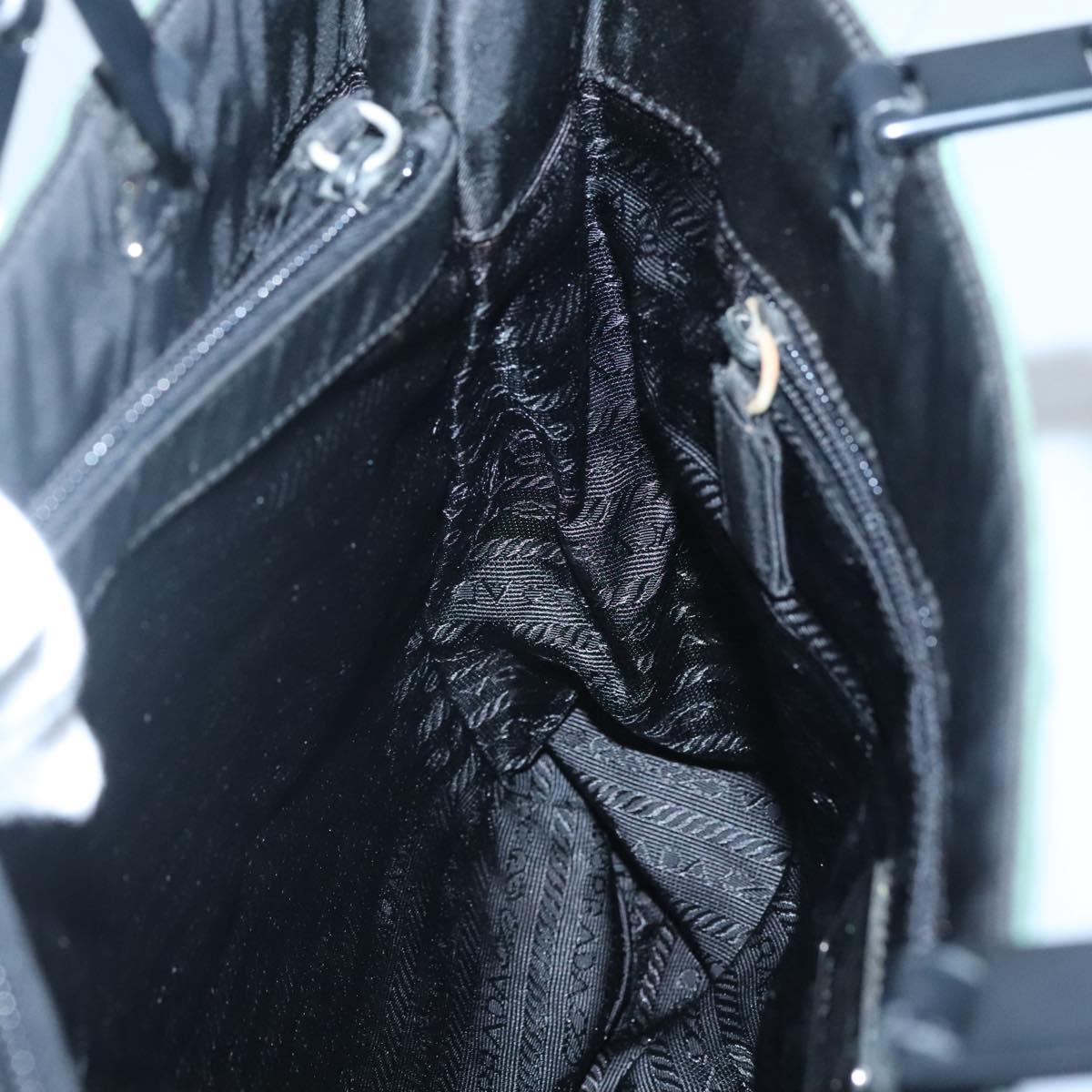 PRADA Shoulder Bag Nylon Green Silver Auth bs25592