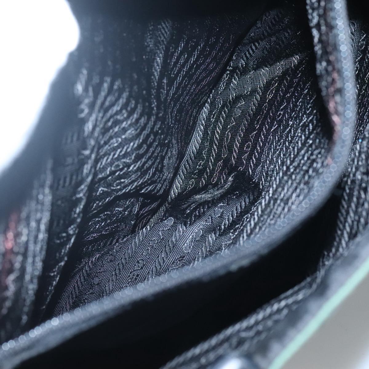 PRADA Shoulder Bag Nylon Green Silver Auth bs25592