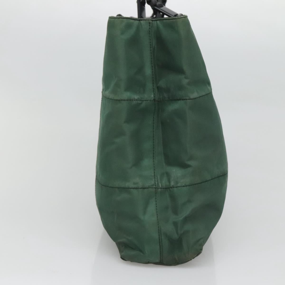 PRADA Shoulder Bag Nylon Green Silver Auth bs25592
