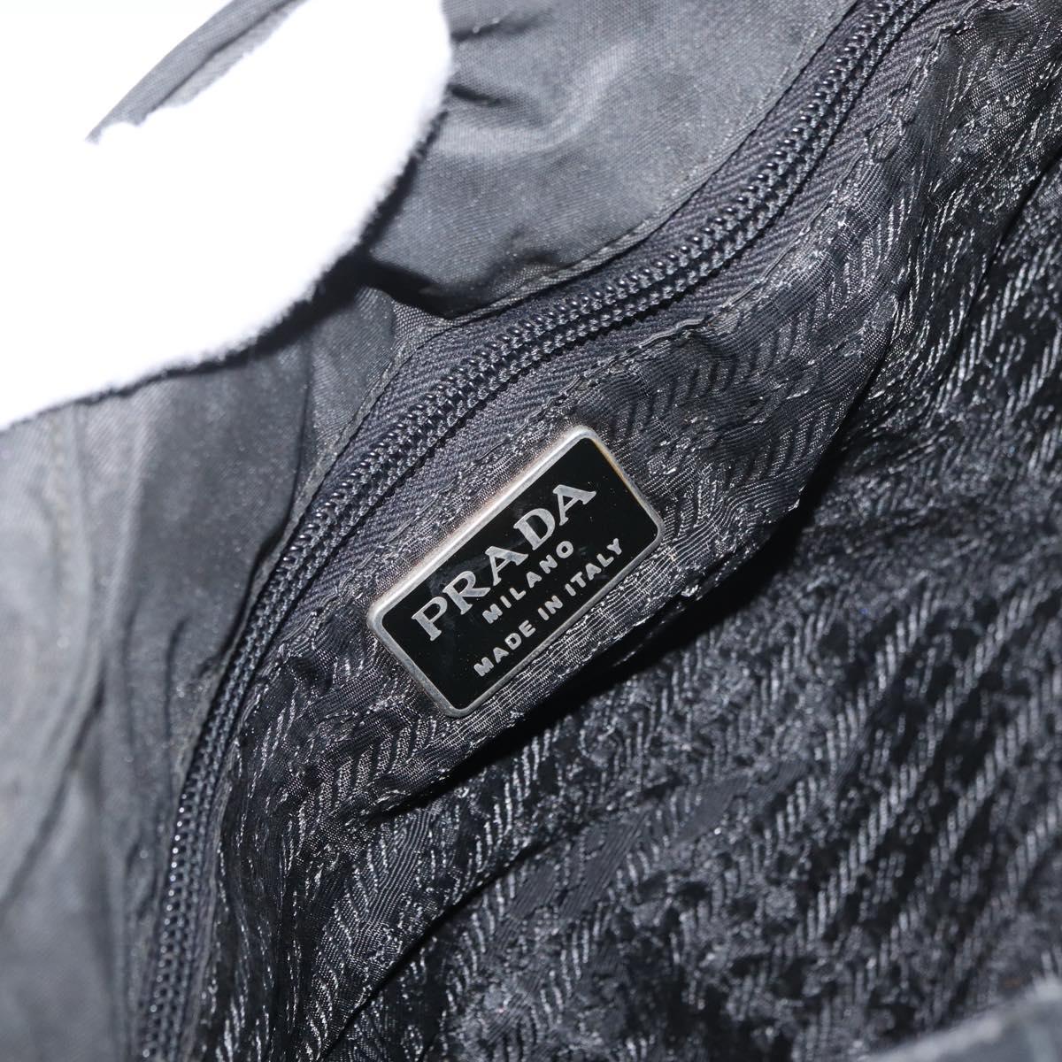 PRADA Shoulder Bag Nylon Black Silver Auth bs25600