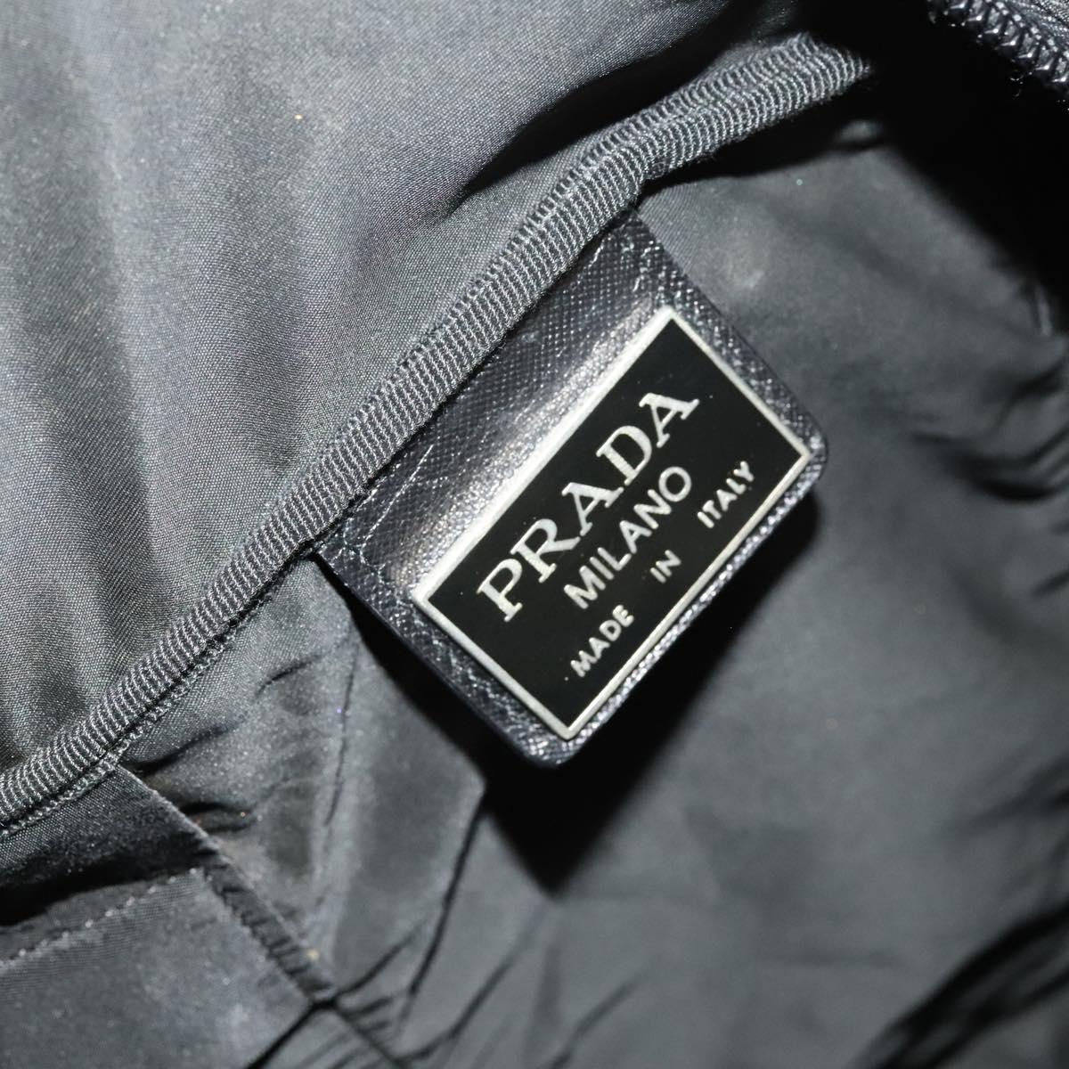 PRADA Boston Bag Nylon 2way Black Silver Auth bs25603