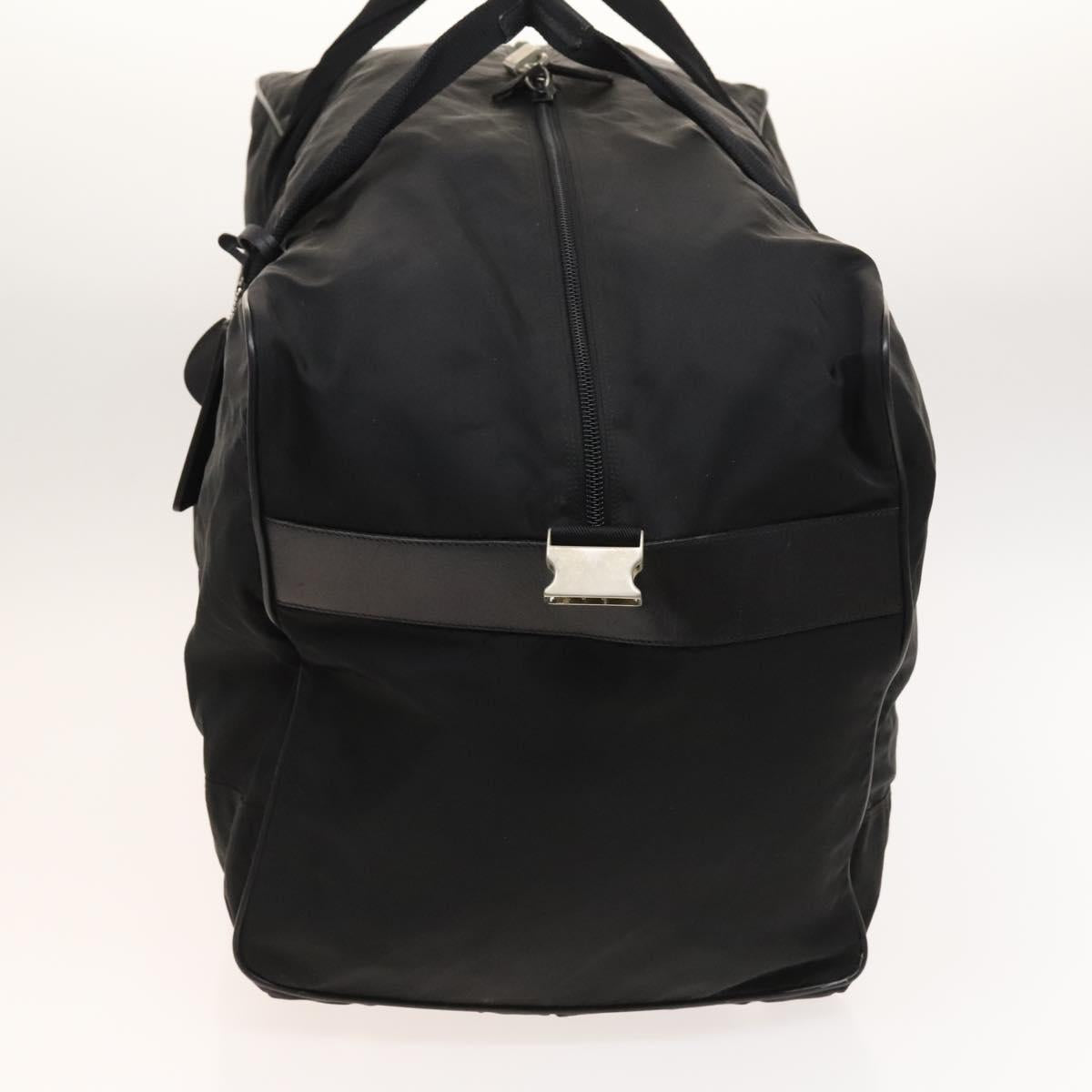 PRADA Boston Bag Nylon 2way Black Silver Auth bs25603