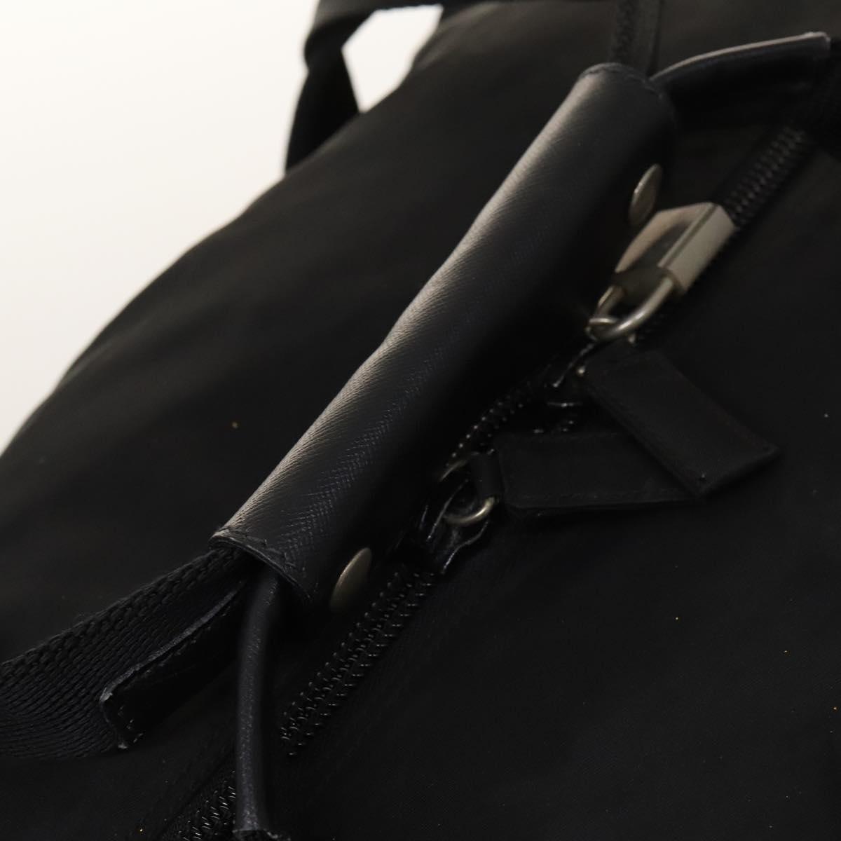 PRADA Boston Bag Nylon 2way Black Silver Auth bs25603