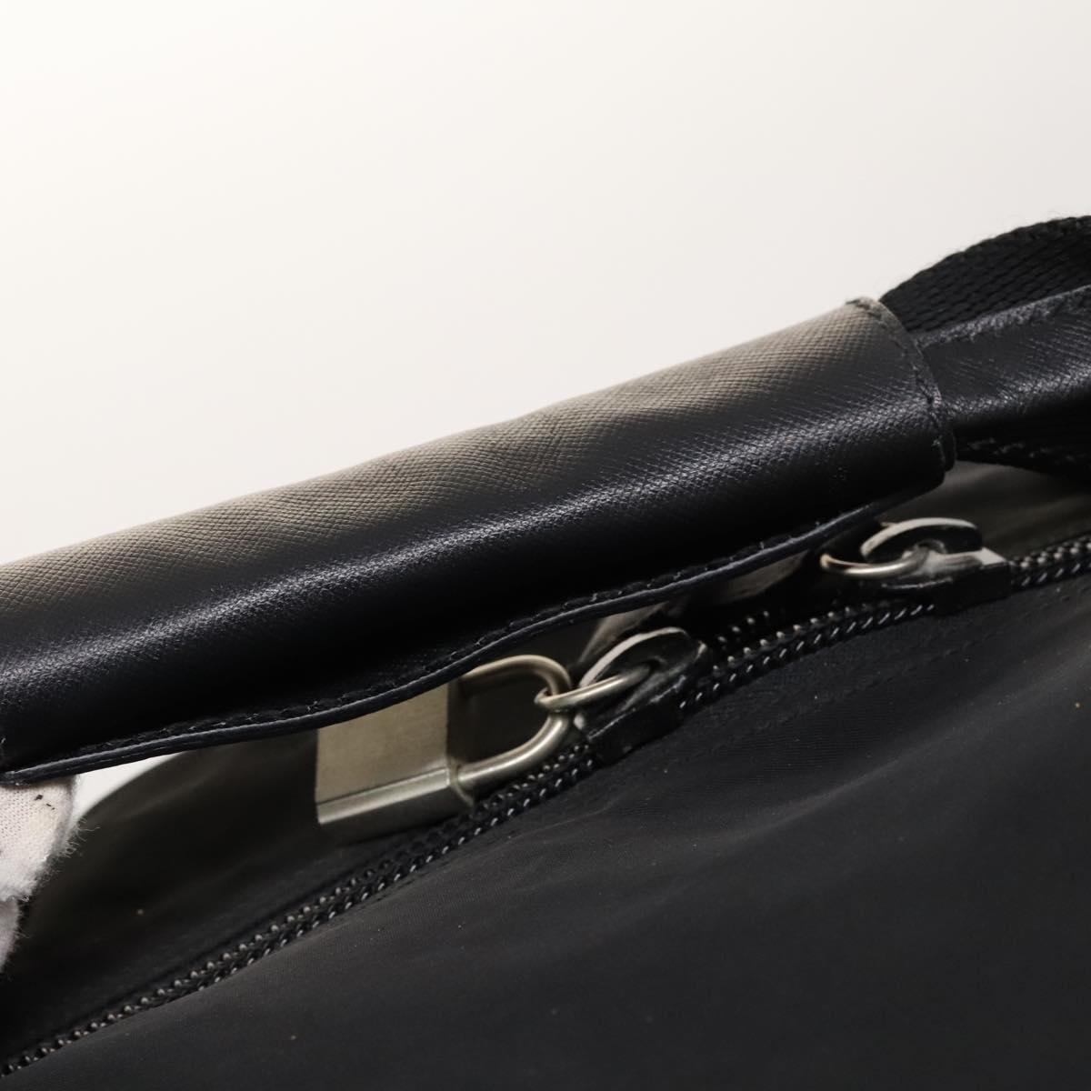 PRADA Boston Bag Nylon 2way Black Silver Auth bs25603