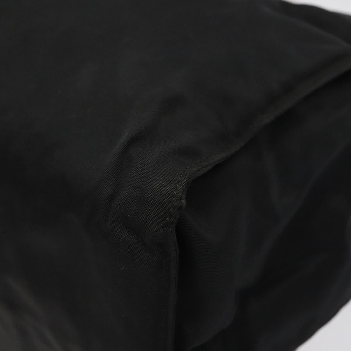 PRADA Hand Bag Nylon Black Gold Auth bs25607