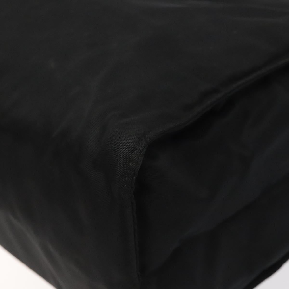 PRADA Hand Bag Nylon Black Gold Auth bs25607