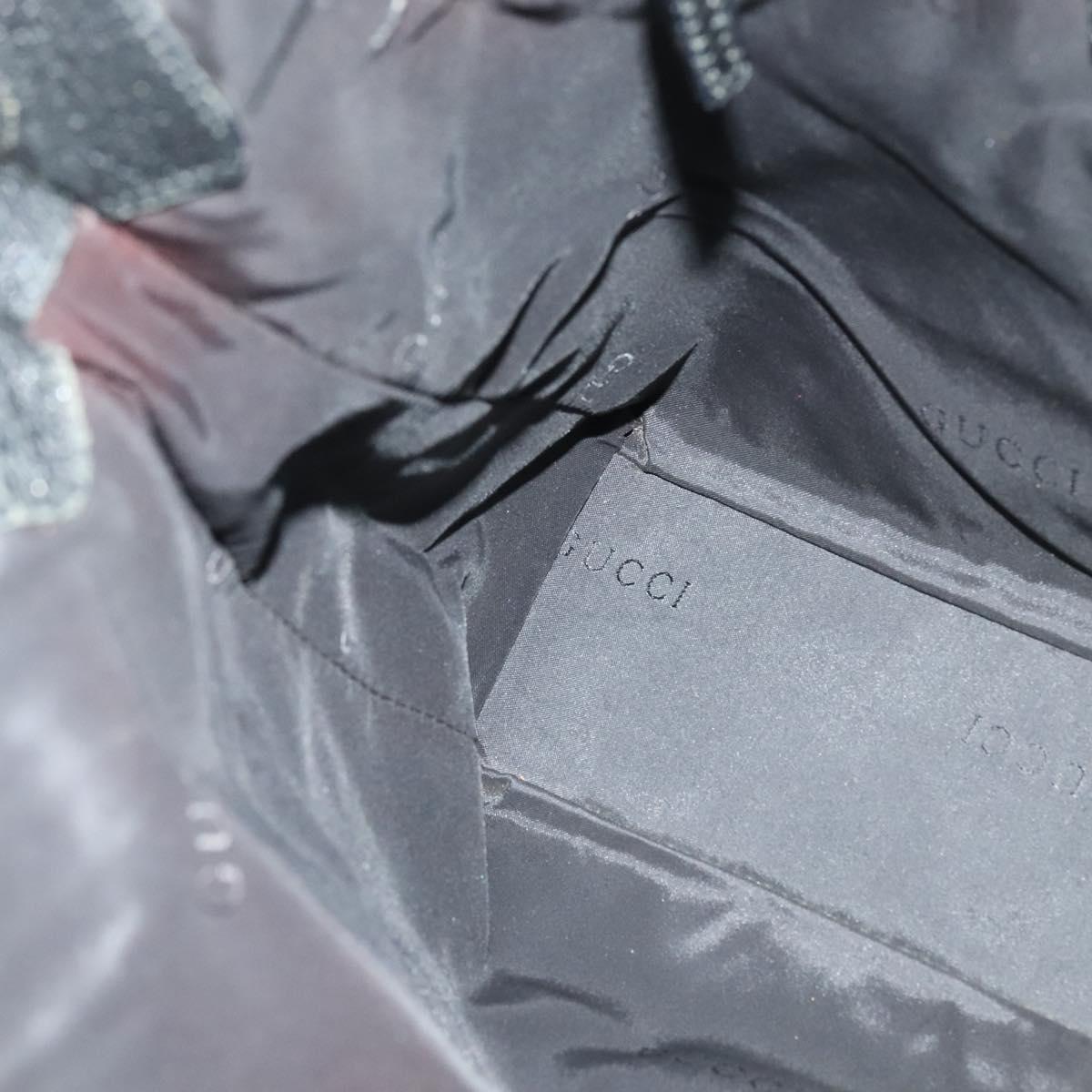 GUCCI Jackie Shoulder Bag Nylon Black Silver 001 3355 Auth bs25621