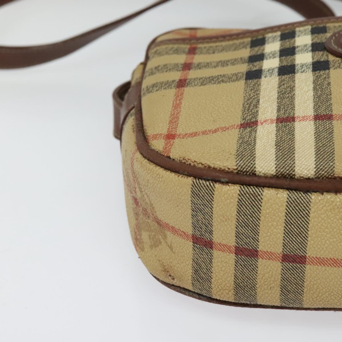 Burberrys Nova Check Shoulder Bag PVC Beige Auth bs25649