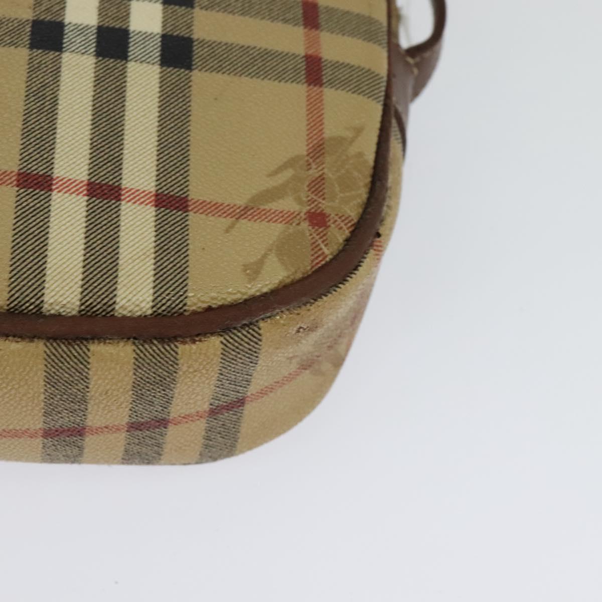 Burberrys Nova Check Shoulder Bag PVC Beige Auth bs25649