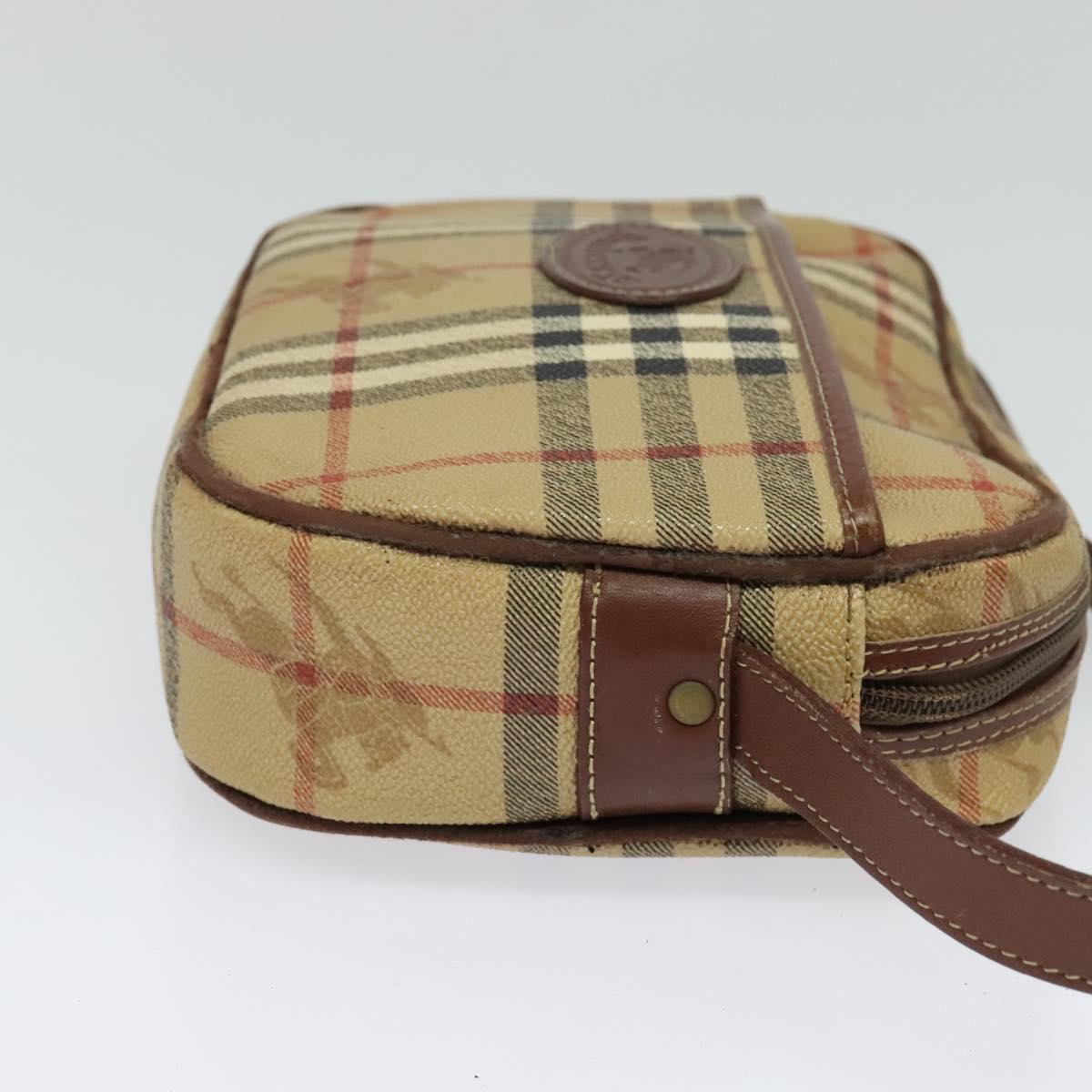 Burberrys Nova Check Shoulder Bag PVC Beige Auth bs25649