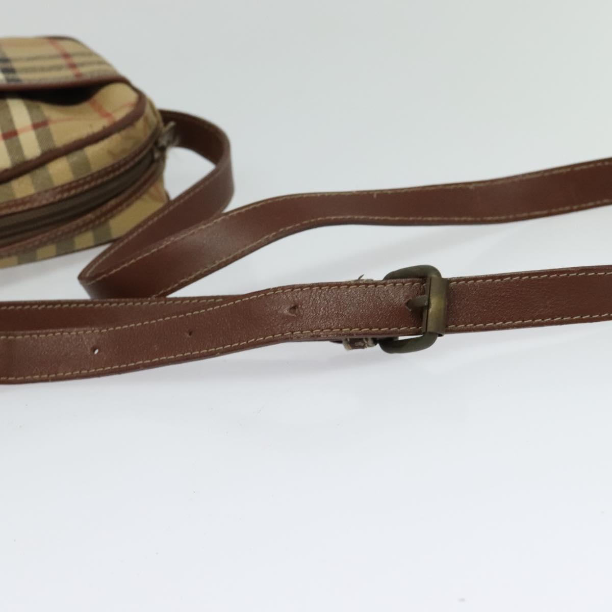 Burberrys Nova Check Shoulder Bag PVC Beige Auth bs25649