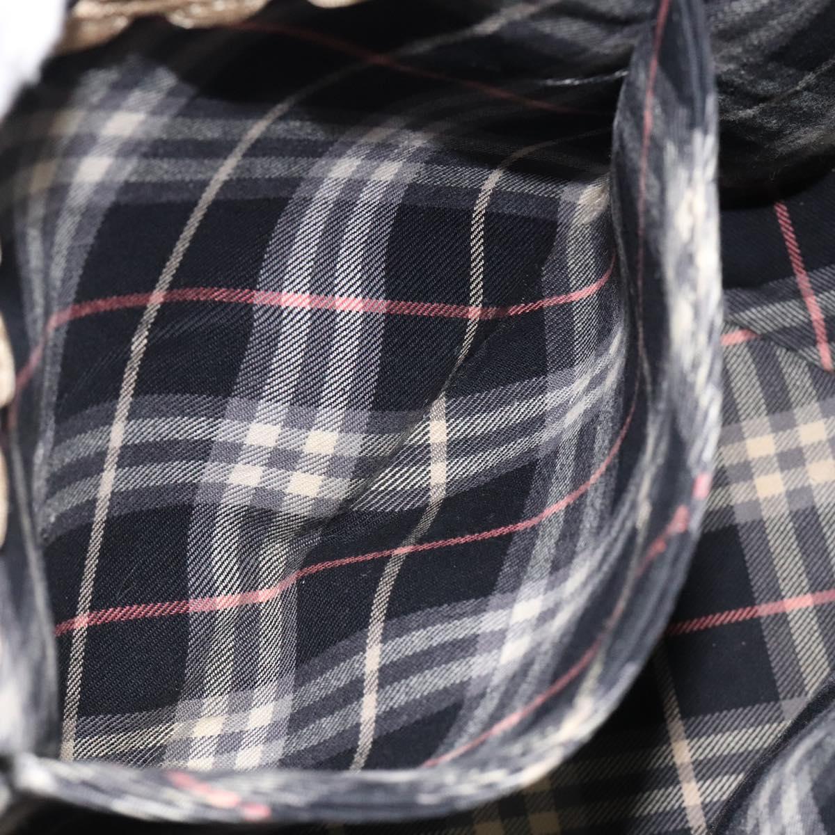 BURBERRY Blue Label Tote Bag Canvas Black Silver Auth bs25652