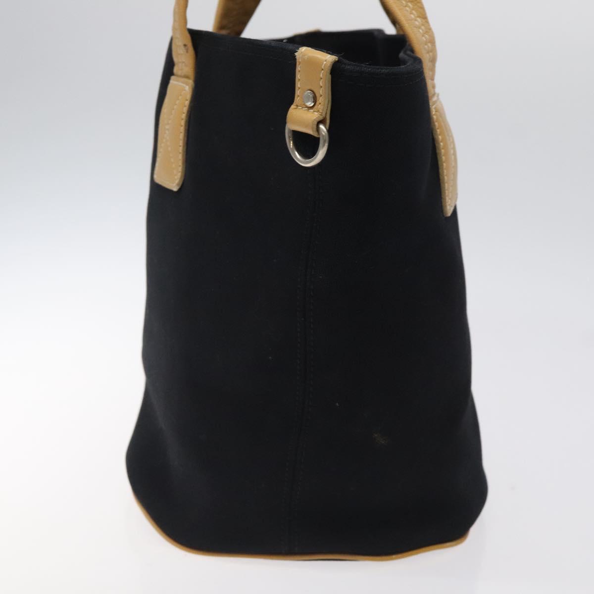 BURBERRY Blue Label Tote Bag Canvas Black Silver Auth bs25652