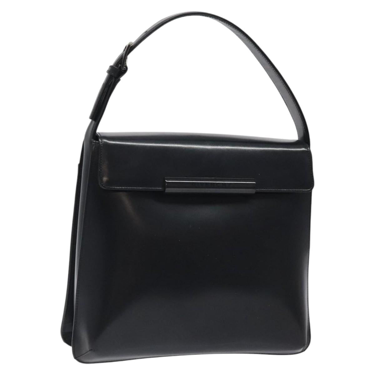 GIVENCHY Hand Bag Leather Black Auth bs25658